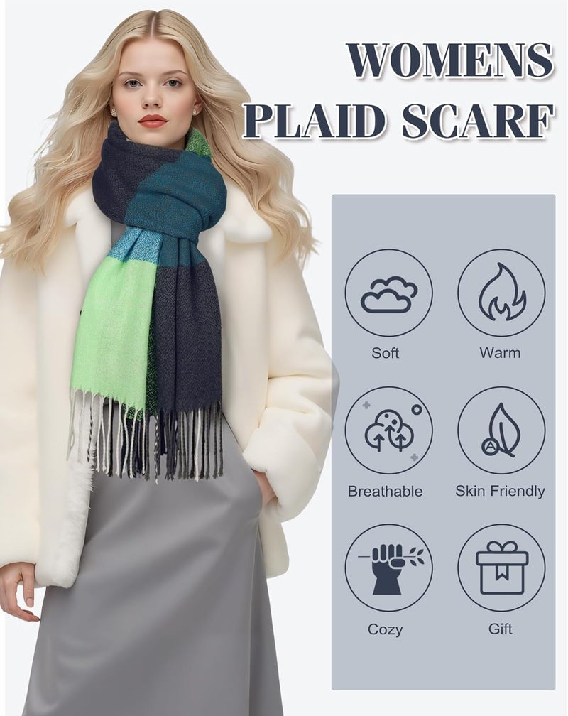 YSense Winter Scarf for Women, Fashion Long Plaid Scarves Warm Big Tartan Blanket Wrap Shawl Ladies Gifts - Image 3